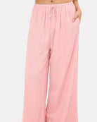 Posey Pants in Pink Crepe - Maternity & Postpartum Friendly Pants - The Lullaby Club