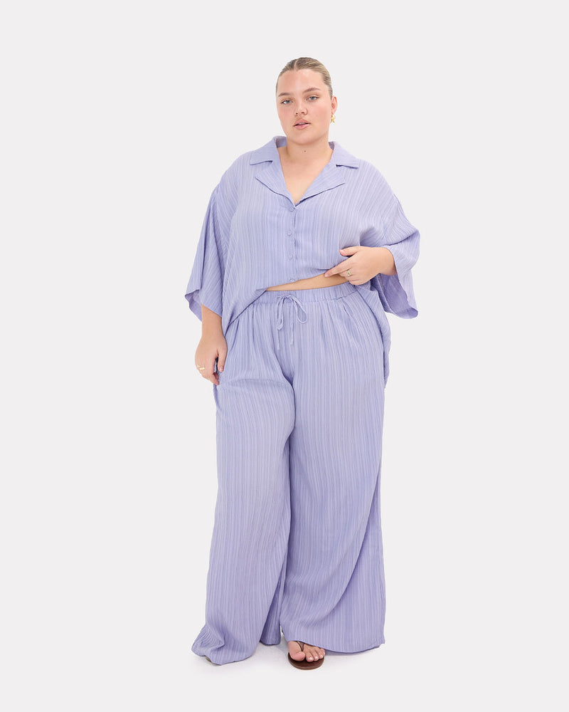Posey Pants in Purple Crepe - Adjustable Elastic Waistband - The Lullaby Club
