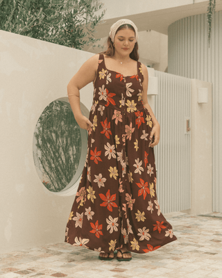 Maternity-friendly maxi dress in floral print – perfect for pregnancy and postpartum