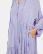Ruby Maxi Dress in Purple Crepe - Functional Pockets - The Lullaby Club