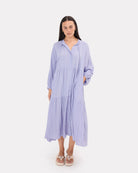 Ruby Maxi in Purple Crepe - Breastfeeding Access - The Lullaby Club