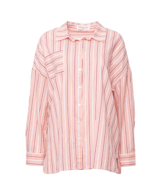 Sage Shirt | Peach Stripe