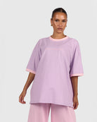 Slouchy Tee in Lilac - Extended Size Range AU6-26 - The Lullaby Club