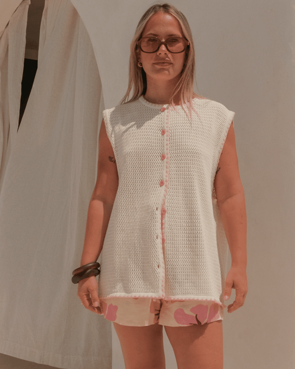 Tyler Knit Vest | Cream