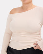 Wren Top in Beige | Size Inclusive Maternity Wear | The Lullaby Club