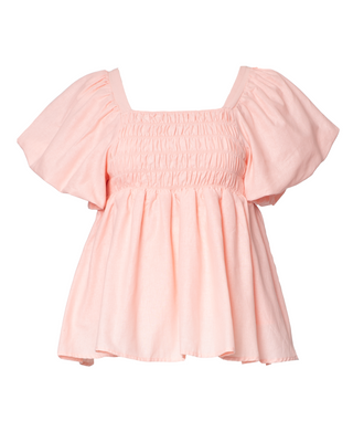 WAREHOUSE SALE | Amber Baby Doll Top | Sherbet Pink