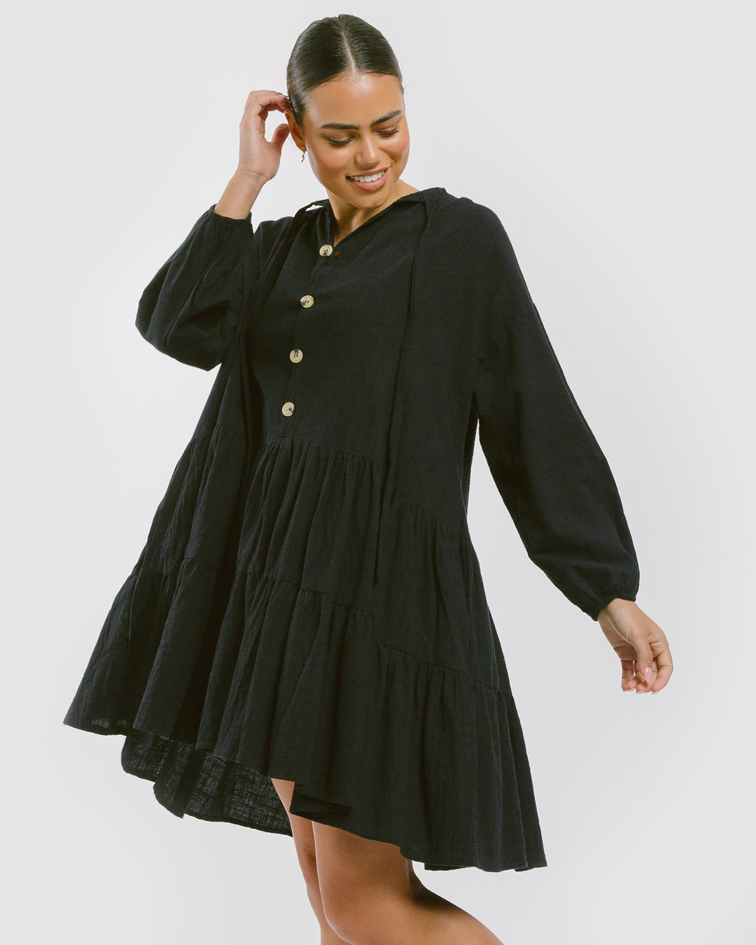 Womens Linen Cotton Loungewear Oversized Smock Dress | The Lullaby Club