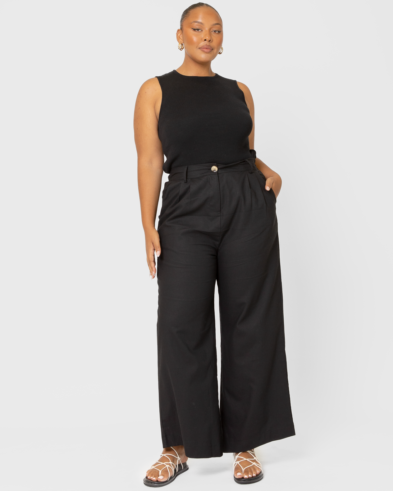 Linen and cotton-blend tailored pants - BLACK - men | COS AU
