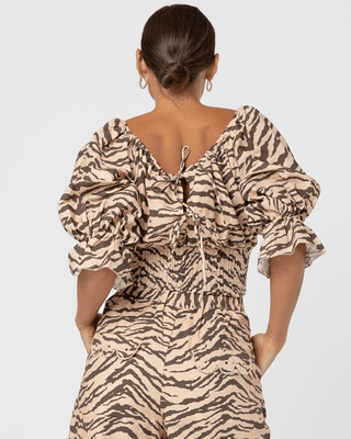 Fawn Boatneck Top | Tiger