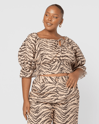 Fawn Boatneck Top | Tiger